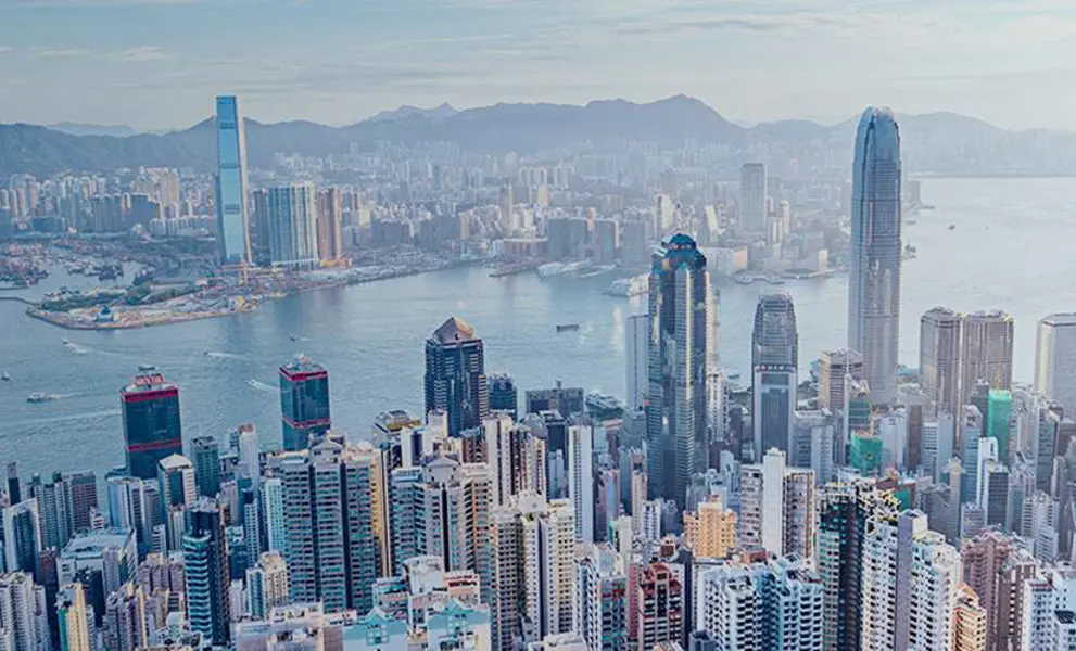 Aerial view of Hong Kong