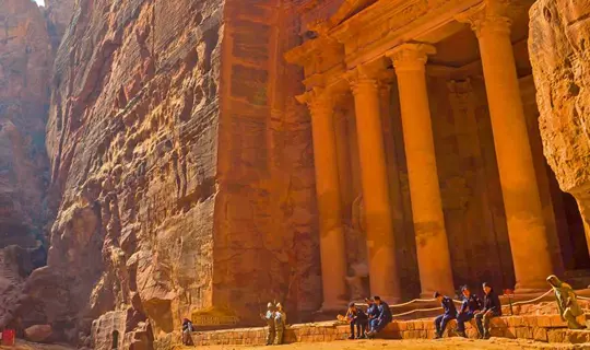 The archaeological site at Petra in Jordan
